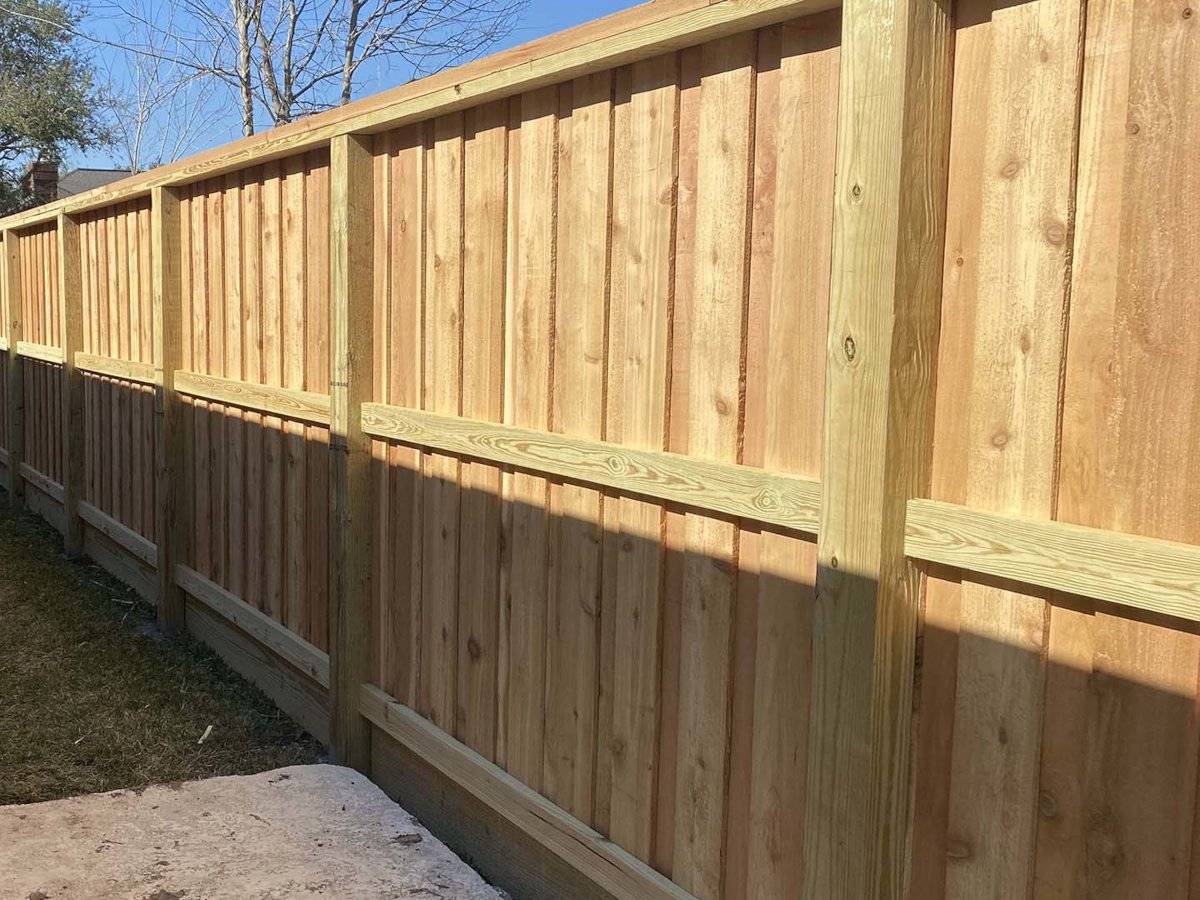 Needville TX board on board style wood fence